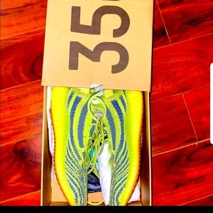 Frozen yellow Yeezys